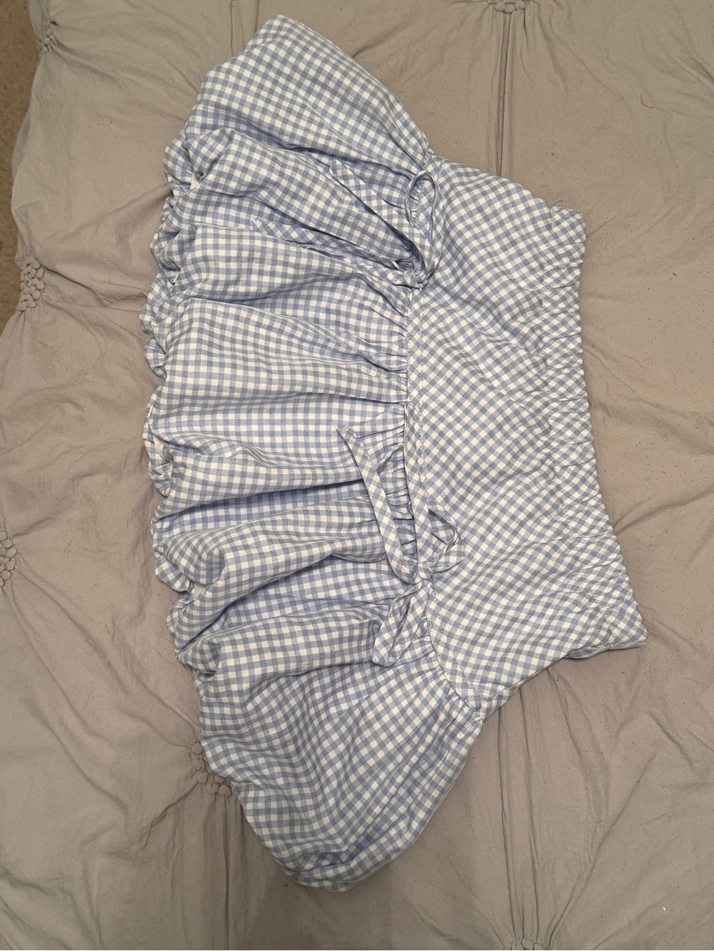 Blue Gingham Ruffled Women's Skirt